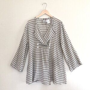 MASAI Black and White Striped Layering Tunic Top